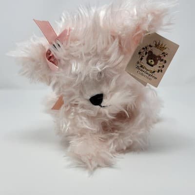 The BEARINGTON Collection Plush Teddy Bear Camille Pink Shaggy Bow Collectible - Thumbnail 14
