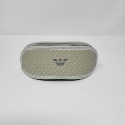 Emporio Armani Eyeglasses Sunglasses Soft Case Zipper Gray Authentic w Cloth - Thumbnail 3