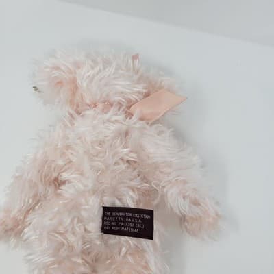 The BEARINGTON Collection Plush Teddy Bear Camille Pink Shaggy Bow Collectible - Thumbnail 10