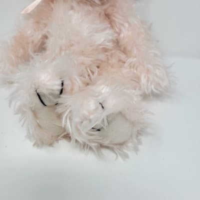 The BEARINGTON Collection Plush Teddy Bear Camille Pink Shaggy Bow Collectible - Thumbnail 7