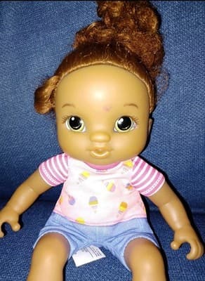 Hasbro 2018 Baby Alive Toddler Soft Body Doll 10in Green Eyes Red Brown Hair - Thumbnail 2