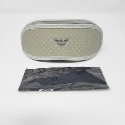 Emporio Armani Eyeglasses Sunglasses Soft Case Zipper Gray Authentic w Cloth - Thumbnail 10