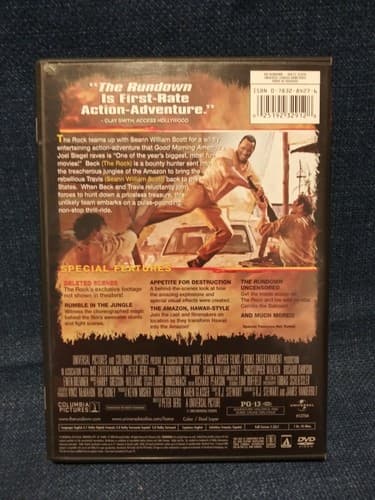 The Rundown DVD 2004 Full Screen Edition The Rock Region 1 Seann William Scott - Thumbnail 2