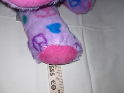 Build-A-Bear Peace Sign Teddy Bear 15” Plush Purple Stuffed Animal Love Hearts - Thumbnail 8
