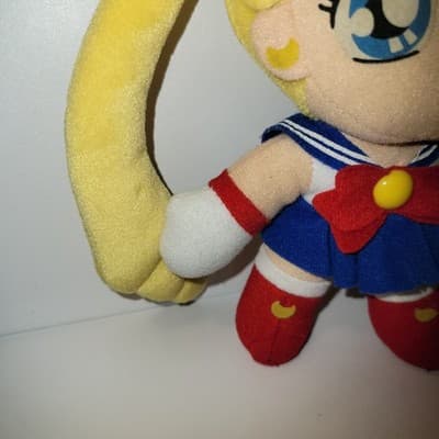 Sailor Moon Character Plush Toy Blue Skirt Red Bow 7.5 Inch Vintage Style No Tag - Thumbnail 5
