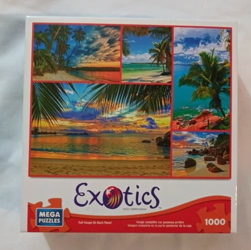 Exotics Tropical Sunsets Mega Puzzle,(1000 piece), appx 19"x27", NEW Sealed - Image 1