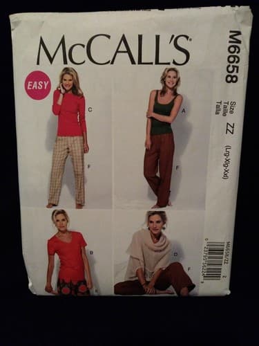 McCalls M6658 Tank Top Shorts Pants Pattern Size LRG XL XXL 16 18 20 22 24 26 - Image 1
