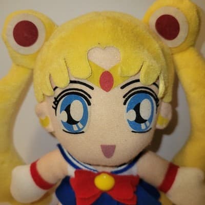 Sailor Moon Character Plush Toy Blue Skirt Red Bow 7.5 Inch Vintage Style No Tag - Thumbnail 3