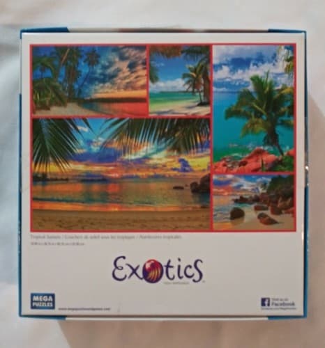Exotics Tropical Sunsets Mega Puzzle,(1000 piece), appx 19"x27", NEW Sealed - Thumbnail 2