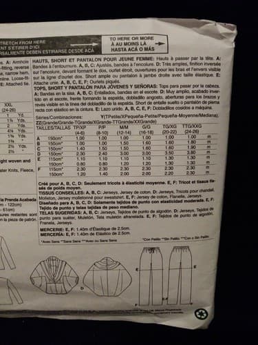 McCalls M6658 Tank Top Shorts Pants Pattern Size LRG XL XXL 16 18 20 22 24 26 - Thumbnail 5
