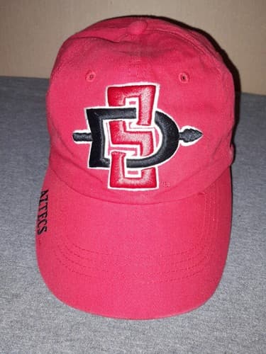 SDSU San Diego State University Aztecs Hat Red Strapback Russell Big "SD" - Image 1