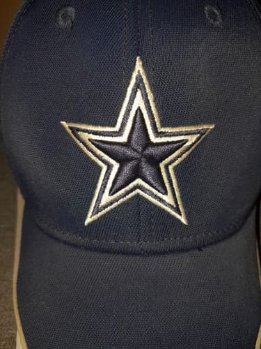 Dallas Cowboys Reebok Flex Fit Hat L XL Cap Blue White Star Onfield NFL Equipmen - Thumbnail 2