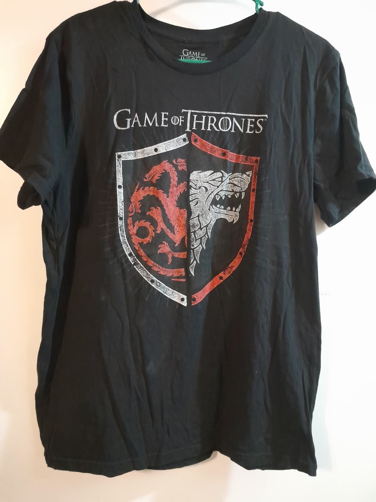 Game of Thrones GOT Shield Logo Black Graphic Cotton T-Shirt Womans Large L - Image 1