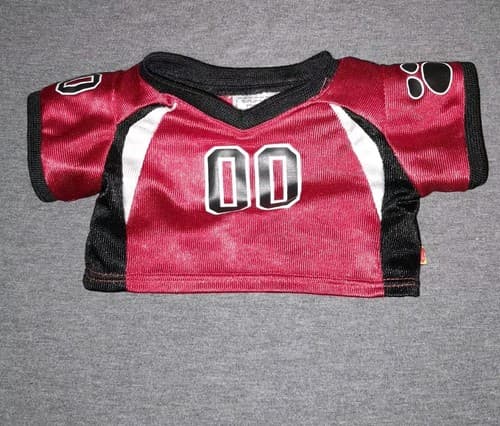 2 Pieces A Build A Bear Football Helmet & Jersey BABW Fits 16” Bear Black & Red - Thumbnail 2