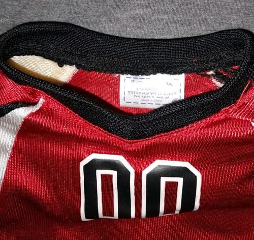 2 Pieces A Build A Bear Football Helmet & Jersey BABW Fits 16” Bear Black & Red - Thumbnail 4