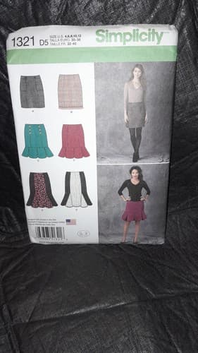 SIMPLICITY 1321 Pattern Misses Skirts w Flair Streetwear SIZE 4 6 8 10 12 UC - Image 1