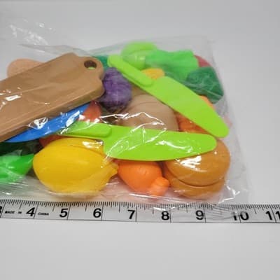Kids Play Food Cutting Set 20Pc Fruits Vegetables Board Knife Toy Set Refill - Thumbnail 8