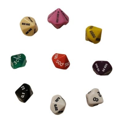 Place Value Dice Set Educational Colorful Math Teaching Learning Tools Set Of 9 - Image 1