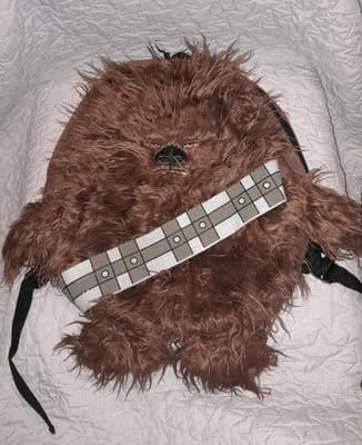Chewbacca Star Wars Backpack Book Bag Furry Zipper Tagged Genuine Lucas Film LTD - Image 1