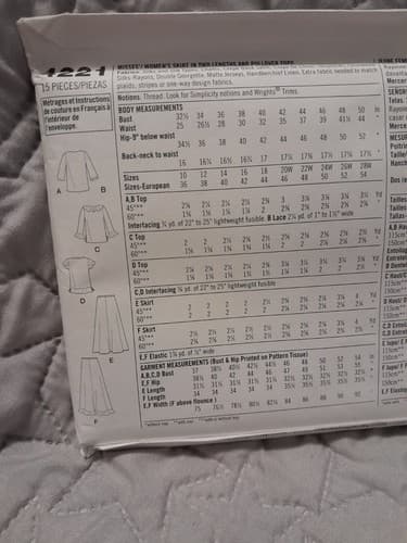 Simplicity 4221 Misses Easy Flared Skirts & V-Neck Tops Pattern 10 12 14 16 18 - Thumbnail 3
