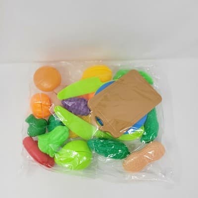 Kids Play Food Cutting Set 20Pc Fruits Vegetables Board Knife Toy Set Refill - Thumbnail 2