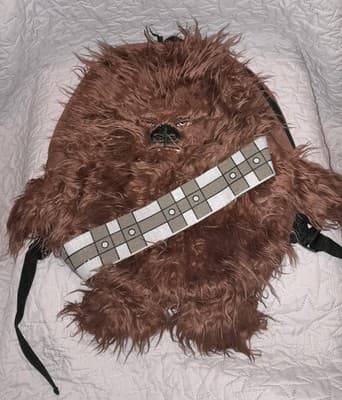 Chewbacca Star Wars Backpack Book Bag Furry Zipper Tagged Genuine Lucas Film LTD - Thumbnail 2