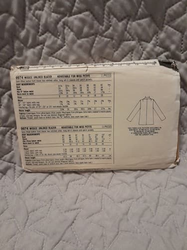 Simplicity 9974 ESP Pattern Classic Blazer Jacket Business Sz 12 14 16 Misses UC - Thumbnail 2