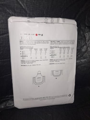 Butterick B5943 5943 See & Sew Pattern Retro Full Half Aprons Sizes S M L XL UC - Thumbnail 3