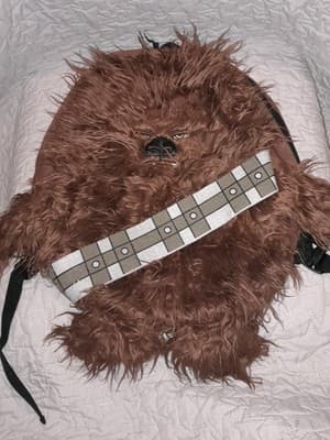 Chewbacca Star Wars Backpack Book Bag Furry Zipper Tagged Genuine Lucas Film LTD - Thumbnail 3