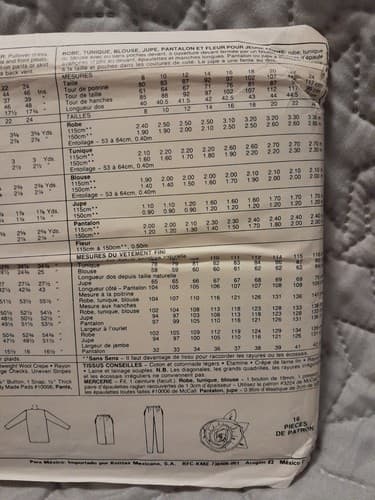 McCalls 3917 Misses' 1980's Dress Tunic Top Skirt Pants Flower Pattern 22 UNCUT - Thumbnail 4