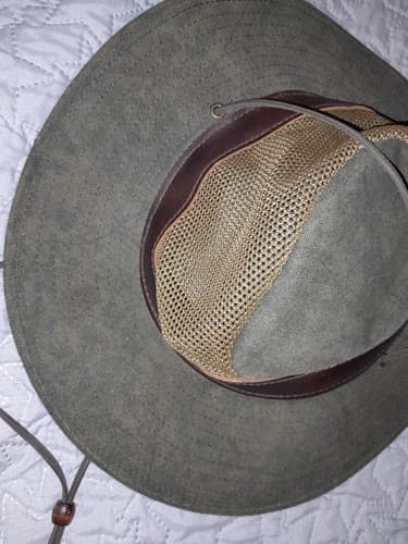 San Diego Zoo Wild Animal Park Safari Hat Tan Khaki Size Medium Made In USA - Thumbnail 2