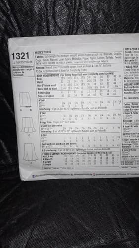 SIMPLICITY 1321 Pattern Misses Skirts w Flair Streetwear SIZE 4 6 8 10 12 UC - Thumbnail 3