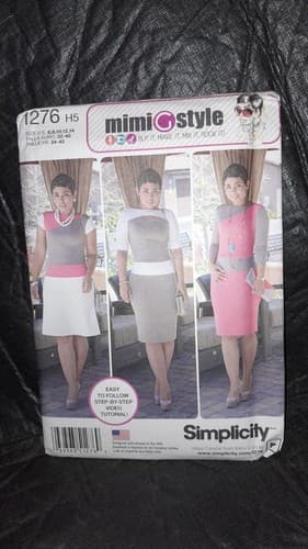 Simplicity 1276 Sizes 6 8 10 12 14 Mimi G Style Misses Knit Dress 2 Styles Uncut - Image 1