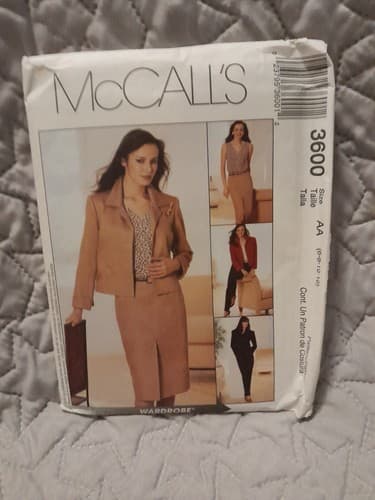 McCall's 3600 Misses' Petite Unlined Jacket Top Pants Skirt Pattern Sz 6 8 10 12 - Image 1