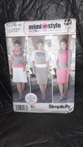 Simplicity 1276 Sizes 6 8 10 12 14 Mimi G Style Misses Knit Dress 2 Styles Uncut - Thumbnail 2