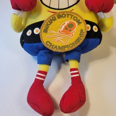SpongeBob SquarePants 10" Plush Bikini Bottom Champion Boxing Gloves - Thumbnail 4