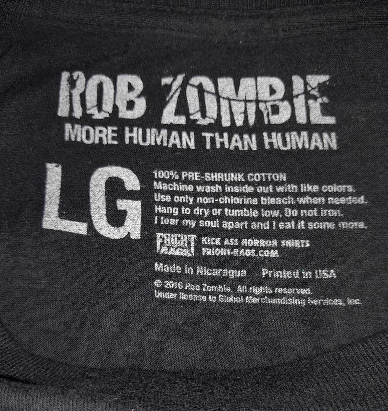 Rob Zombie More Human ROB ZOMBIE More Human Than Human Mens Large Black Graphic - Thumbnail 6