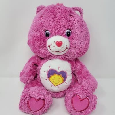 CARE BEARS Shine Bright Bear Plush 13in Pink 2006 TCFC Stuffed Animal - Thumbnail 2