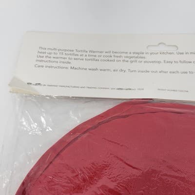 THIRTY FOURTH & MAIN Tortilla Warmer Christmas Holiday Red Green Fabric NEW - Thumbnail 4