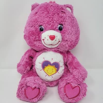 CARE BEARS Shine Bright Bear Plush 13in Pink 2006 TCFC Stuffed Animal - Image 1