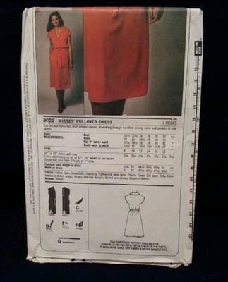 Simplicity 9022 ESP Pullover Dress Pattern Size 8–12 70s Boho Minimalist Lounge - Thumbnail 2