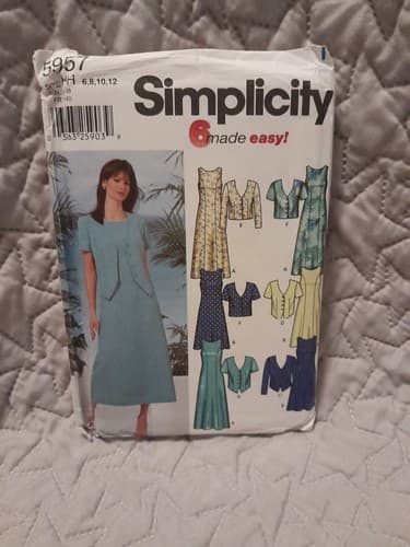 Simplicity 5957 Misses Dress & Jacket 6 Made Easy Size 6 8 10 12 UC - Image 1