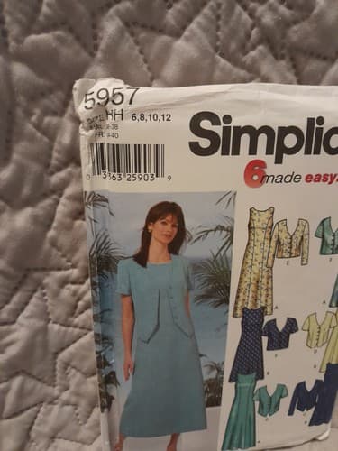 Simplicity 5957 Misses Dress & Jacket 6 Made Easy Size 6 8 10 12 UC - Thumbnail 2