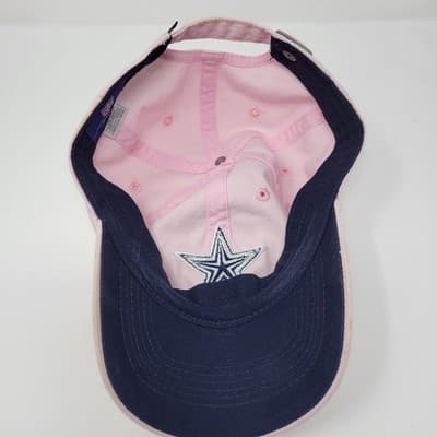 REEBOK Dallas Cowboys Womens One Size Pink NFL Strapback Cap Embroidered Vintage - Thumbnail 6