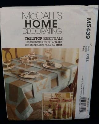 McCall’s M5439 Home Decorating Tabletop Essentials Pattern Cottagecore Dining OS - Image 1