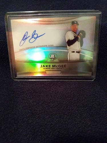 2010 Bowman Platinum # BPA-JMC Jake McGee Refractor Auto Rays Rockies Certified - Thumbnail 2