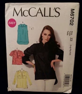 McCalls M6702 Easy Womens Tunic Top Pattern Size L–XXL Minimalist Chic Everyday - Image 1
