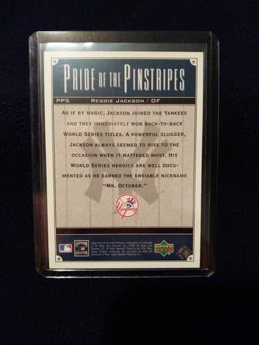 2000 Upper Deck Yankees Legends Pride of the Pinstripes # PP5 Reggie Jackson - Thumbnail 3