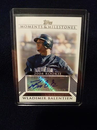 2008 Topps Moments & Milestones # RA-WB Wladimir Balentien Rookie Auto Autograph - Image 1