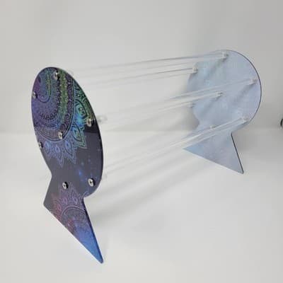 Acrylic Headband Holder Display Stand Mandala Galaxy Print 6 Rod Organizer - Image 1
